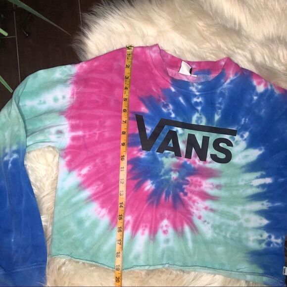 Vans tie dye crop sweatshirt sz Large - Picture 7 of 9